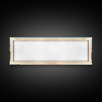 Barren River Lake Kentucky Framed Canvas Print, Panoramic Travel Poster, Midcentury Modern Wall Art, Pop Art, Lake House Decor