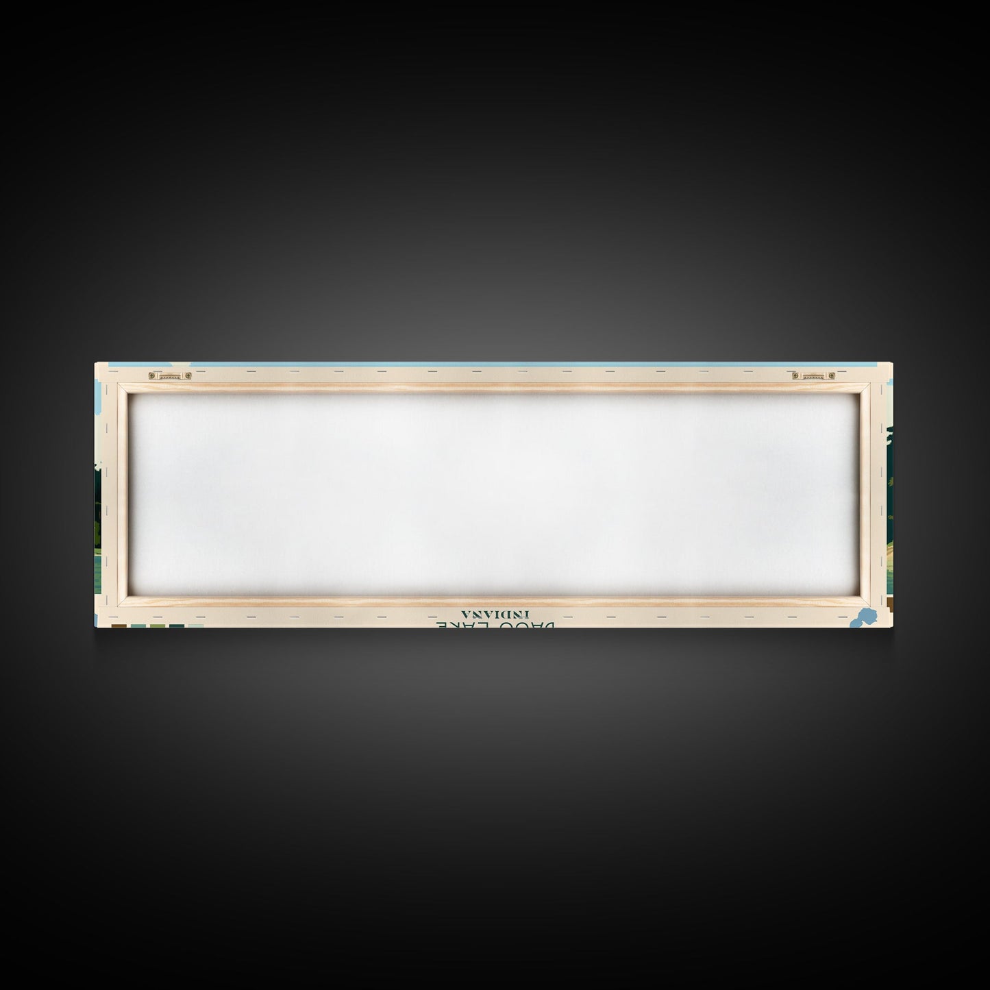 Bass Lake Indiana Framed Canvas Print, Panoramic Travel Poster, Midcentury Modern Wall Art, Pop Art, Nature Bedroom Decor, Lake House Art, Scenic Lake House