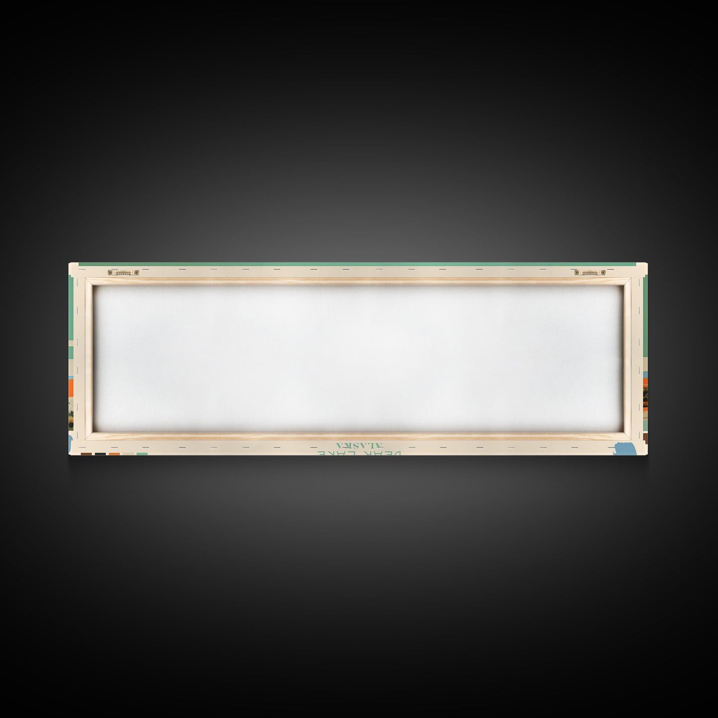 Bear Lake North Slope Alaska Framed Canvas Print, Panoramic Travel Poster, Midcentury Modern Wall Art, Pop Art, Lake House Decor, Nature Art