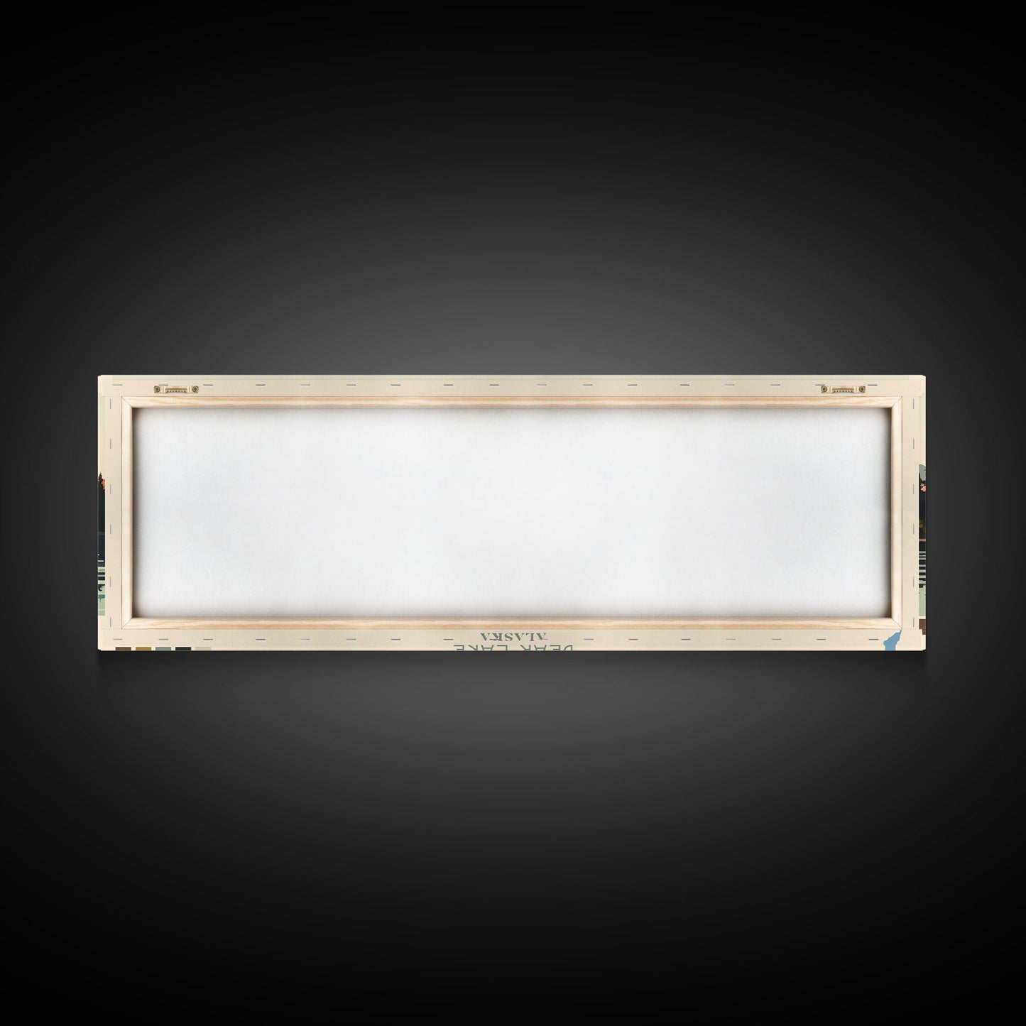 Bear Lake Southwest Alaska Framed Canvas Print, Panoramic Wall Art, Midcentury Modern, Pop Art, Travel Poster, Scenic Bedroom Art, Living Room Decor