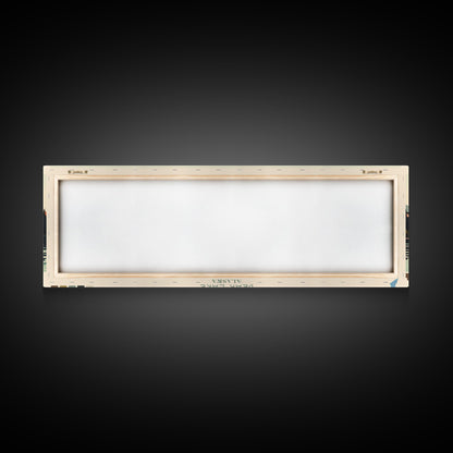 Bear Lake Southwest Alaska Framed Canvas Print, Panoramic Wall Art, Midcentury Modern, Pop Art, Travel Poster, Scenic Bedroom Art, Living Room Decor