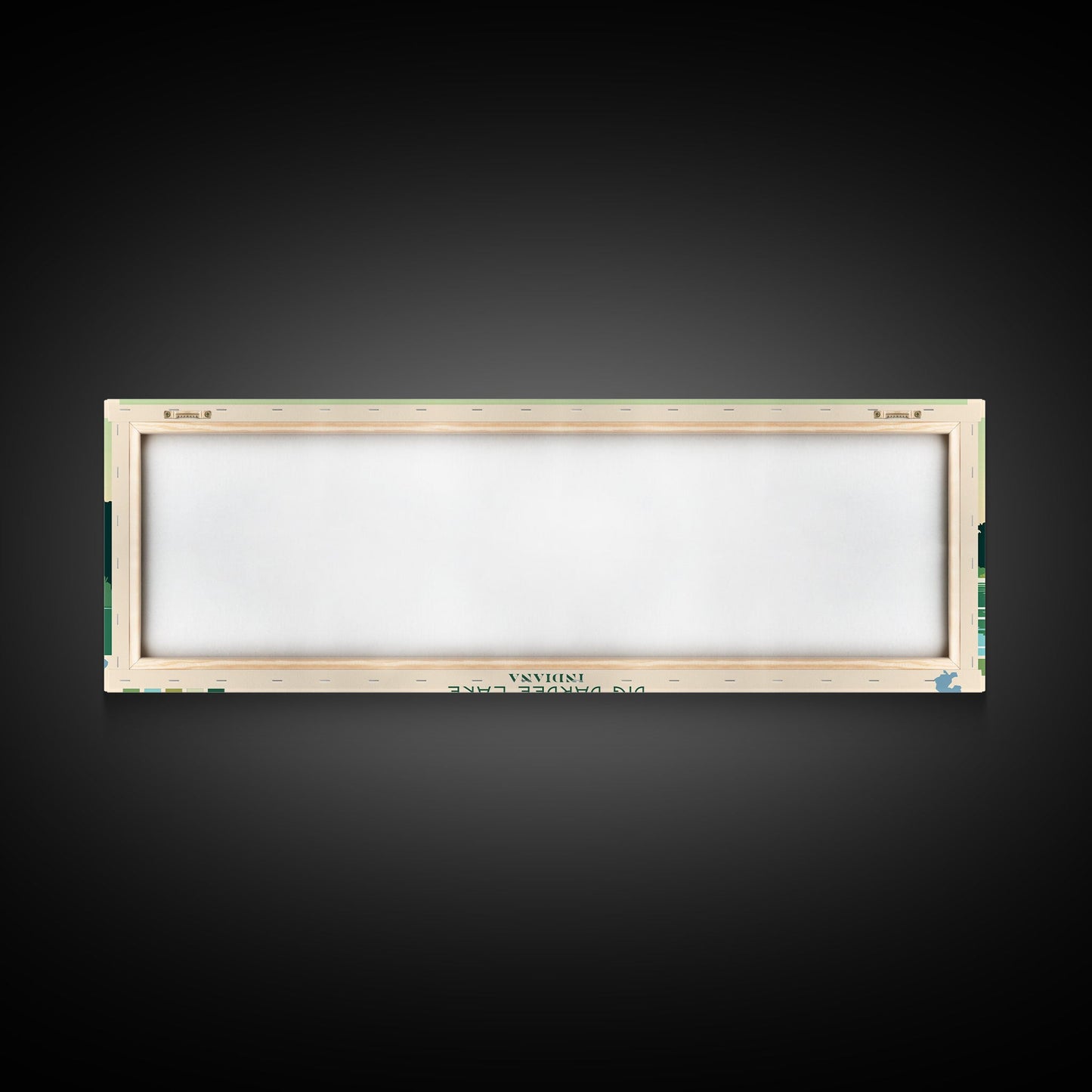 Big Barbee Lake Indiana Framed Canvas Print, Panoramic Travel Poster, Midcentury Modern Wall Art, Pop Art, Nature Living Room Art, Lake House Decor