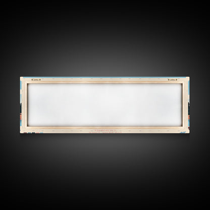 Big Bear Lake California Framed Canvas Print, Panoramic Wall Art, Midcentury Modern, Pop Art, Travel Poster, Scenic Bedroom Art, Living Room Decor