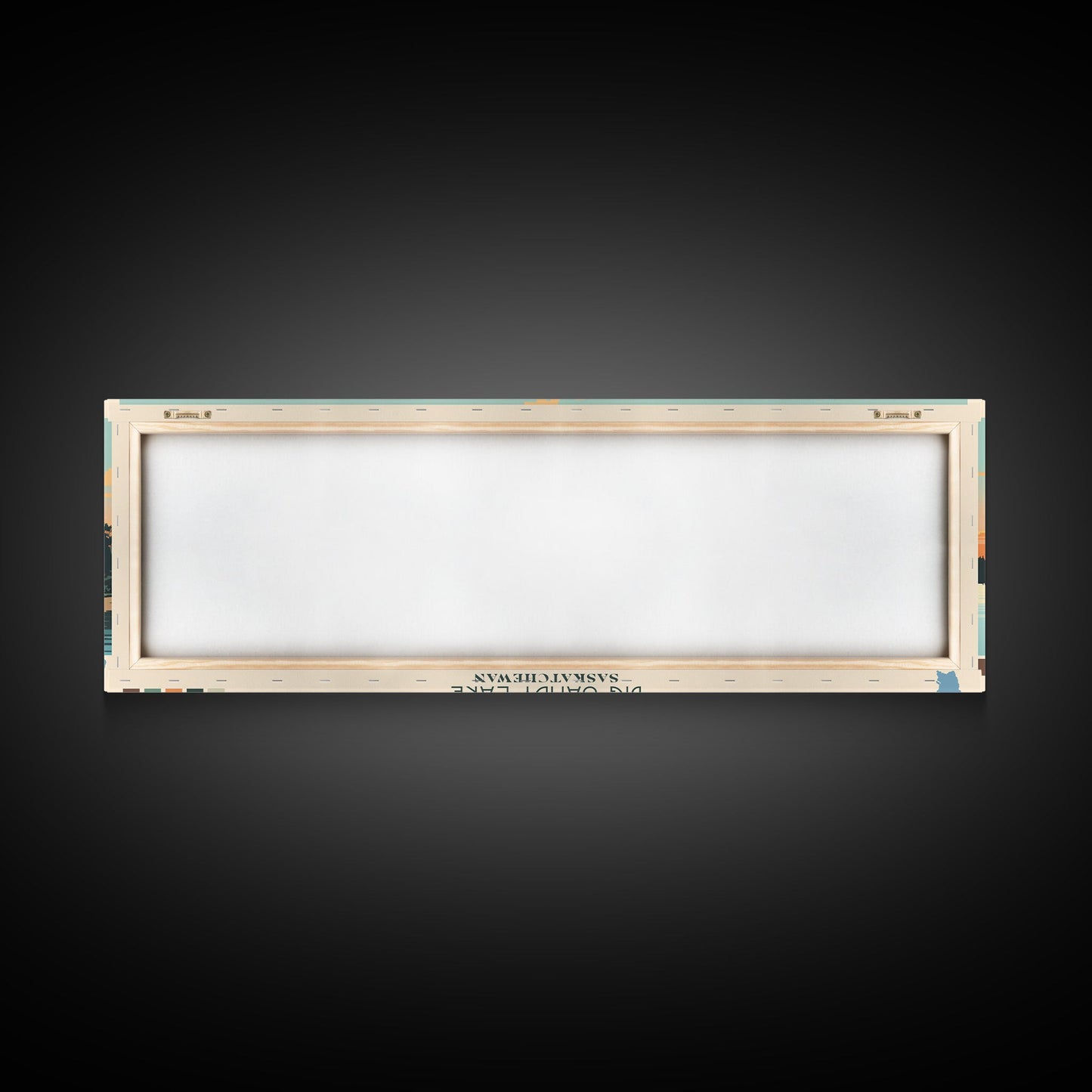 Big Sandy Lake Saskatchewan Framed Canvas Print, Panoramic Travel Poster, Midcentury Modern Wall Art, Pop Art, Lake House Decor, Nature Art