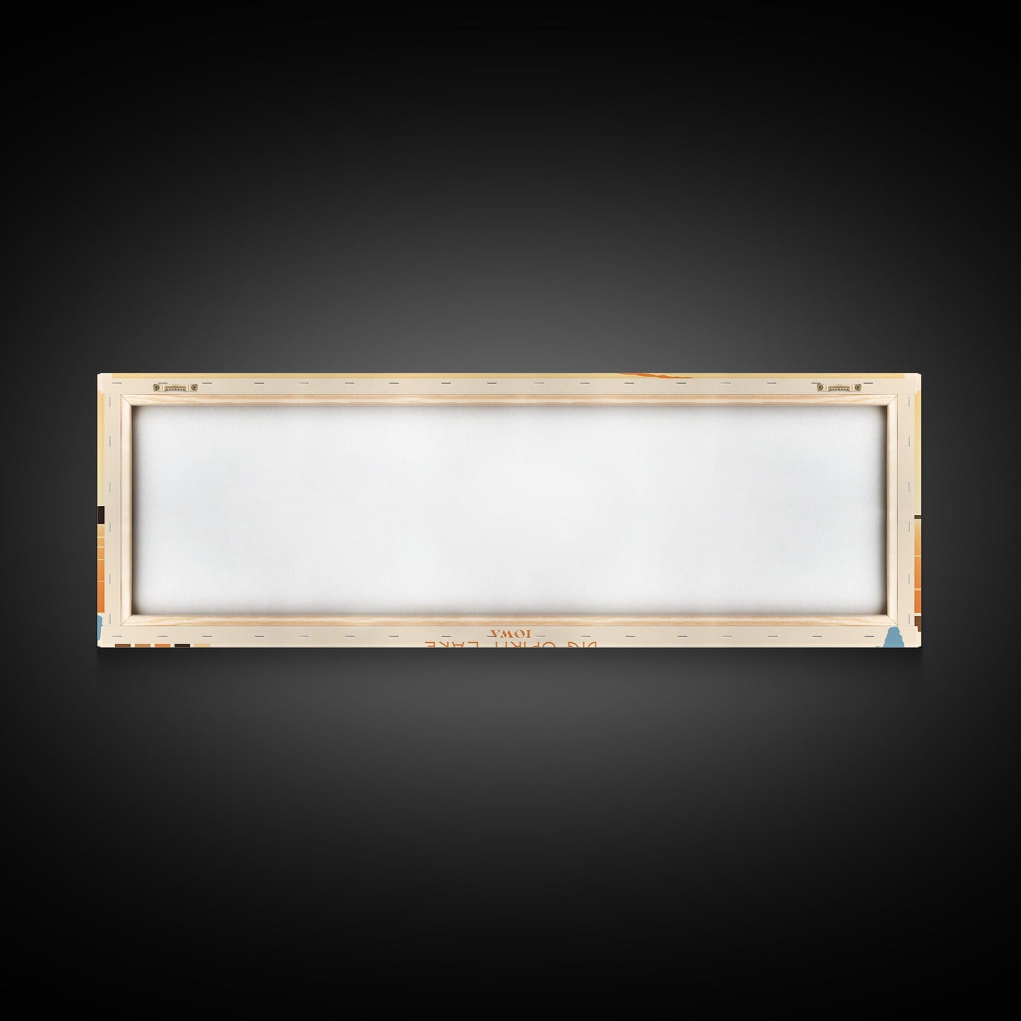 Big Spirit Lake Iowa Framed Canvas Print, Panoramic Wall Art, Midcentury Modern, Pop Art, Travel Poster, Scenic Lake House Art, Bedroom Decor