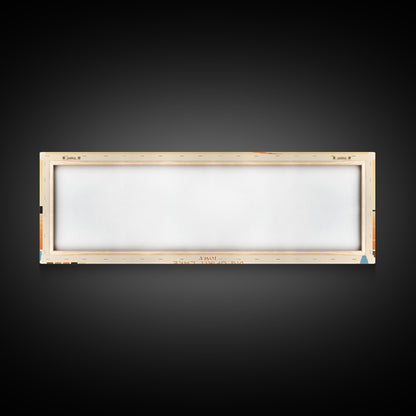 Big Spirit Lake Iowa Framed Canvas Print, Panoramic Wall Art, Midcentury Modern, Pop Art, Travel Poster, Scenic Lake House Art, Bedroom Decor