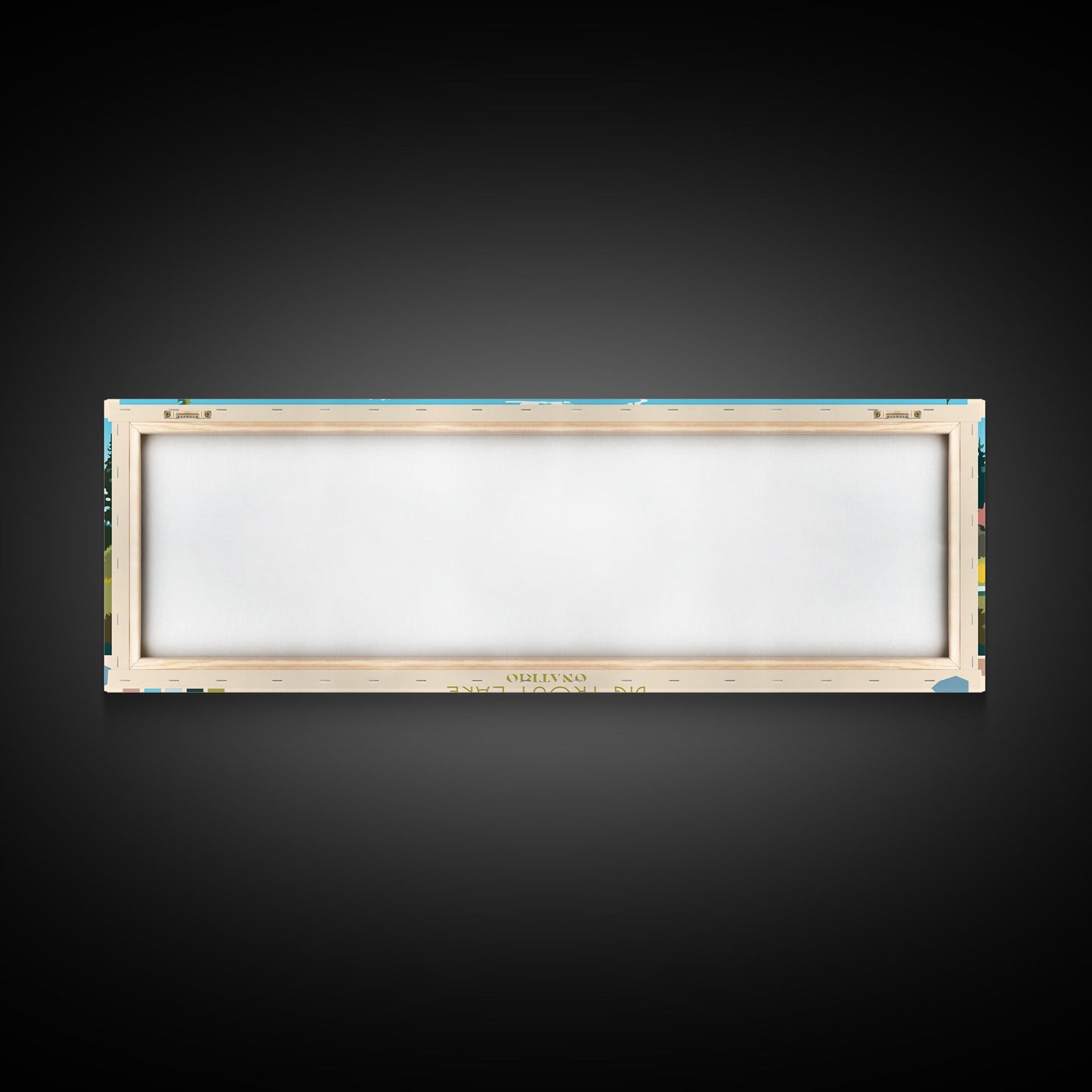 Big Trout Lake Ontario Framed Canvas Print, Panoramic Travel Poster, Midcentury Modern Wall Art, Pop Art, Nature Living Room Art, Lake House Decor