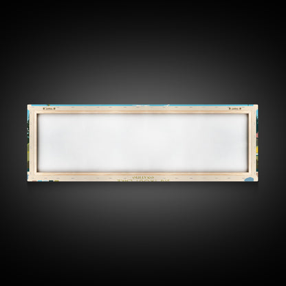 Big Trout Lake Ontario Framed Canvas Print, Panoramic Travel Poster, Midcentury Modern Wall Art, Pop Art, Nature Living Room Art, Lake House Decor