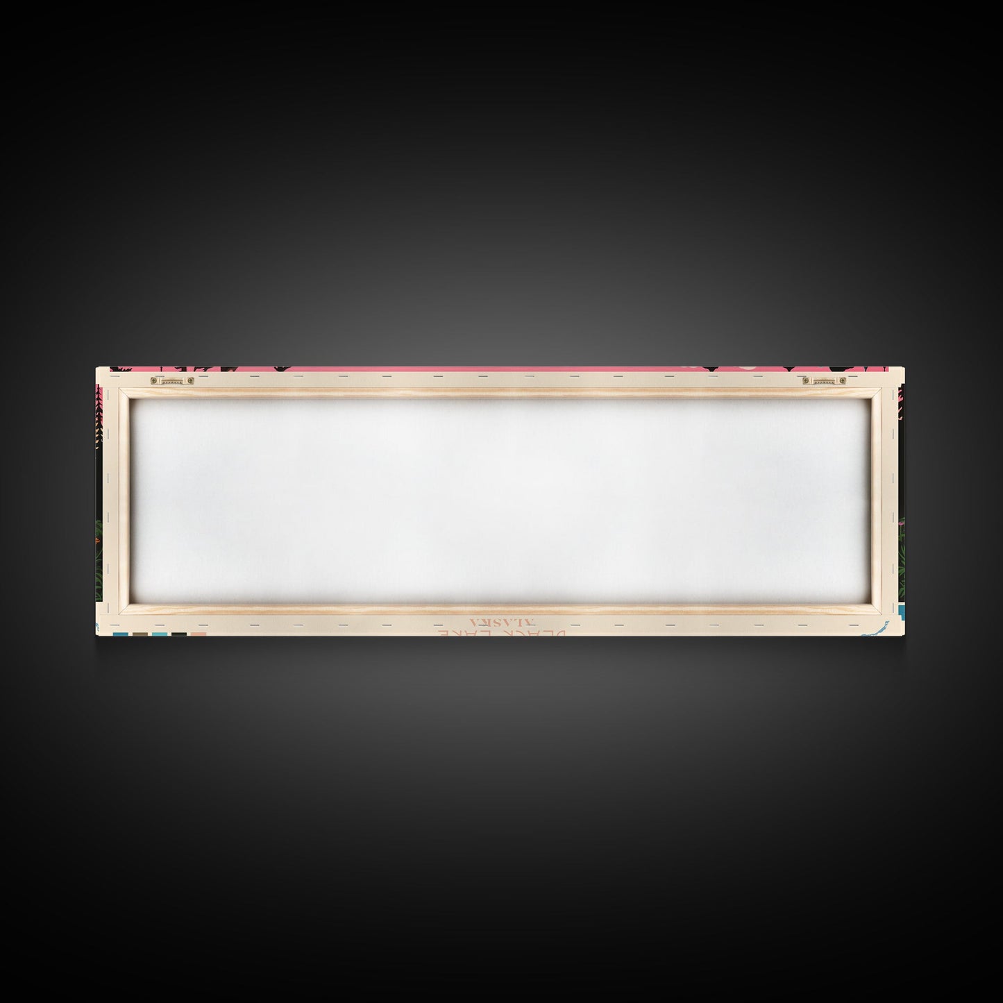 Black Lake Southwest Alaska Framed Canvas Print, Panoramic Travel Poster, Midcentury Modern Wall Art, Pop Art, Nature Bedroom Decor, Scenic Lake House Art