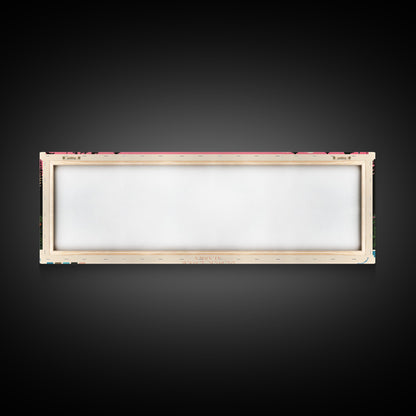 Black Lake Southwest Alaska Framed Canvas Print, Panoramic Travel Poster, Midcentury Modern Wall Art, Pop Art, Nature Bedroom Decor, Scenic Lake House Art