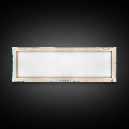 Blue Cypress Lake Florida Framed Canvas Print, Panoramic Wall Art, Midcentury Modern, Pop Art, Travel Poster, Scenic Living Room Art, Lake House Decor