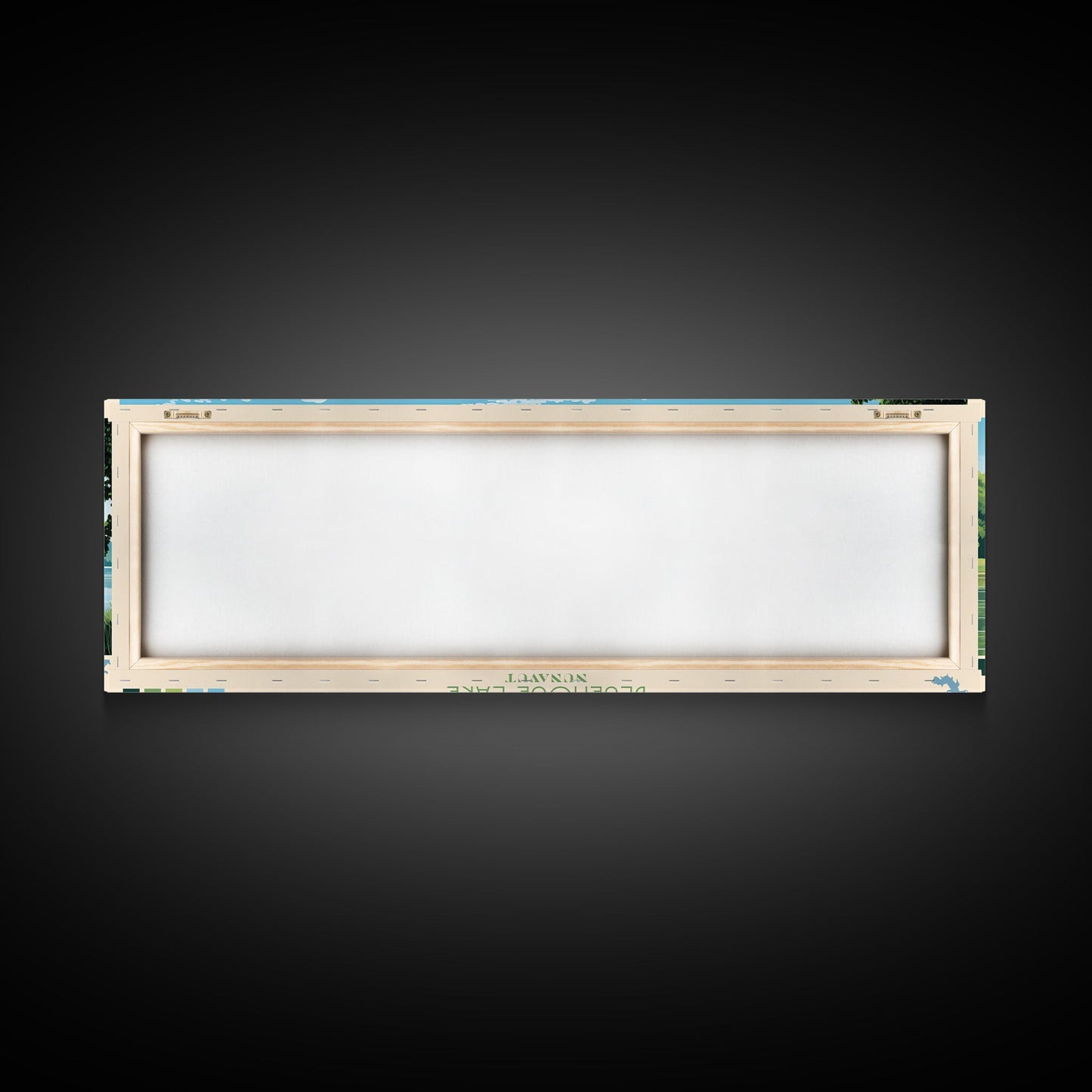 Blue Springs Lake Missouri Framed Canvas Print, Panoramic Wall Art, Midcentury Modern, Pop Art, Travel Poster, Scenic Living Room Art, Lake House Decor