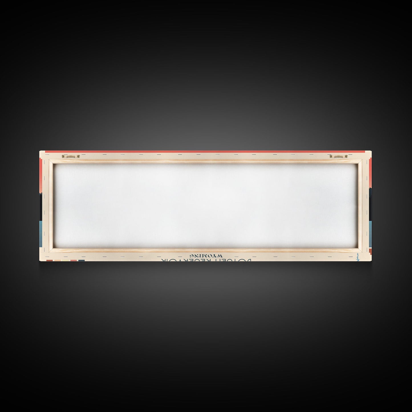 Boysen Reservoir Wyoming Framed Canvas Print, Panoramic Travel Poster, Midcentury Modern Wall Art, Pop Art, Nature Bedroom Decor, Scenic Lake House Art