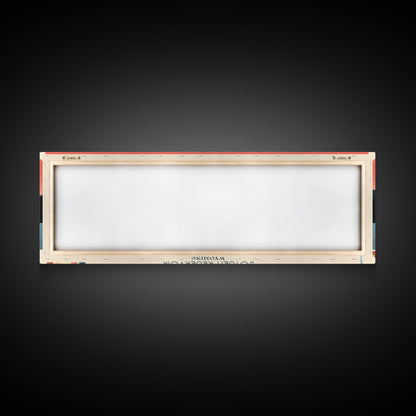 Boysen Reservoir Wyoming Framed Canvas Print, Panoramic Travel Poster, Midcentury Modern Wall Art, Pop Art, Nature Bedroom Decor, Scenic Lake House Art