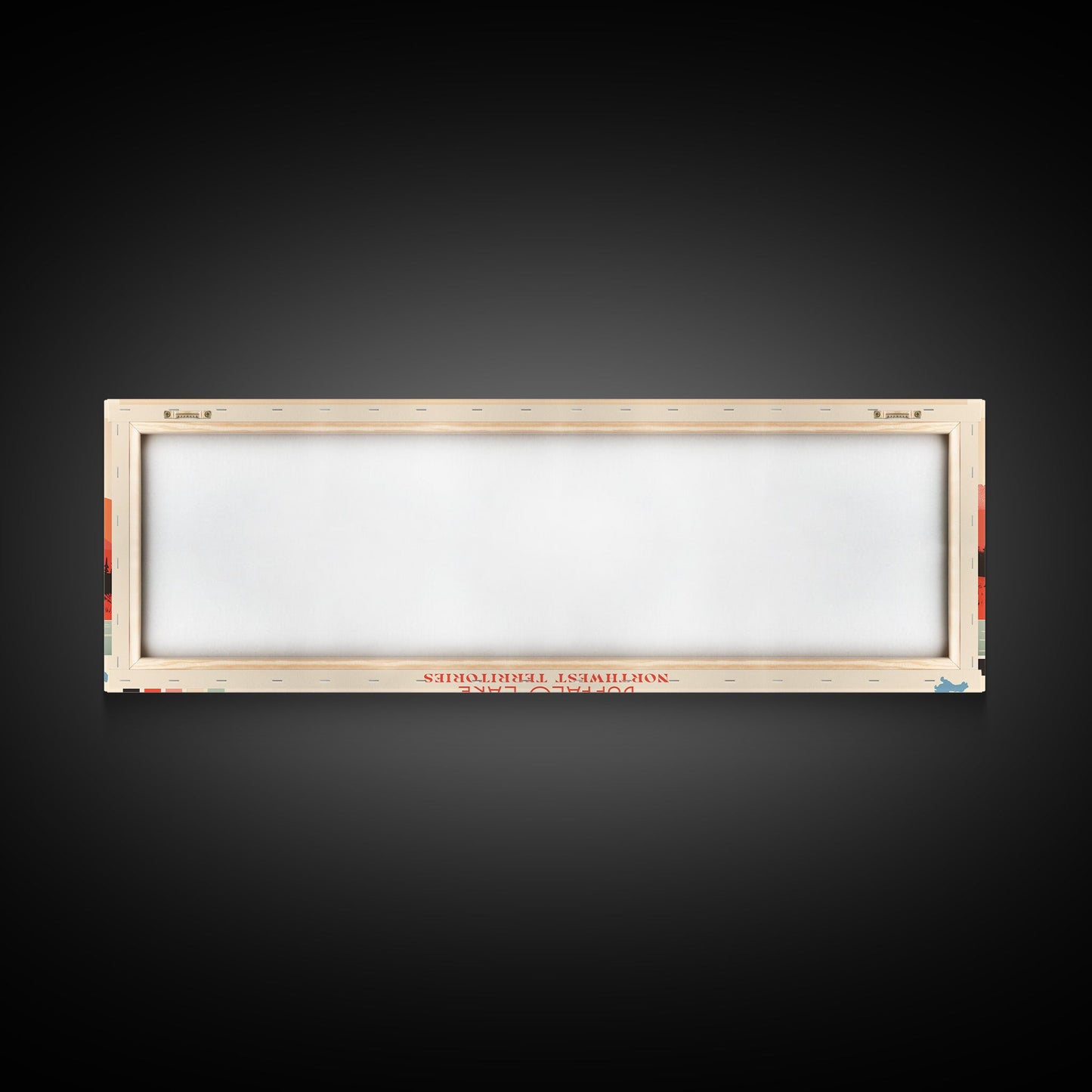 Buffalo Lake Northwest Territories Framed Canvas Print, Pop Art Panoramic Travel Poster, Midcentury Modern, Wall Art, Scenic Nature Painting, Bedroom Decor