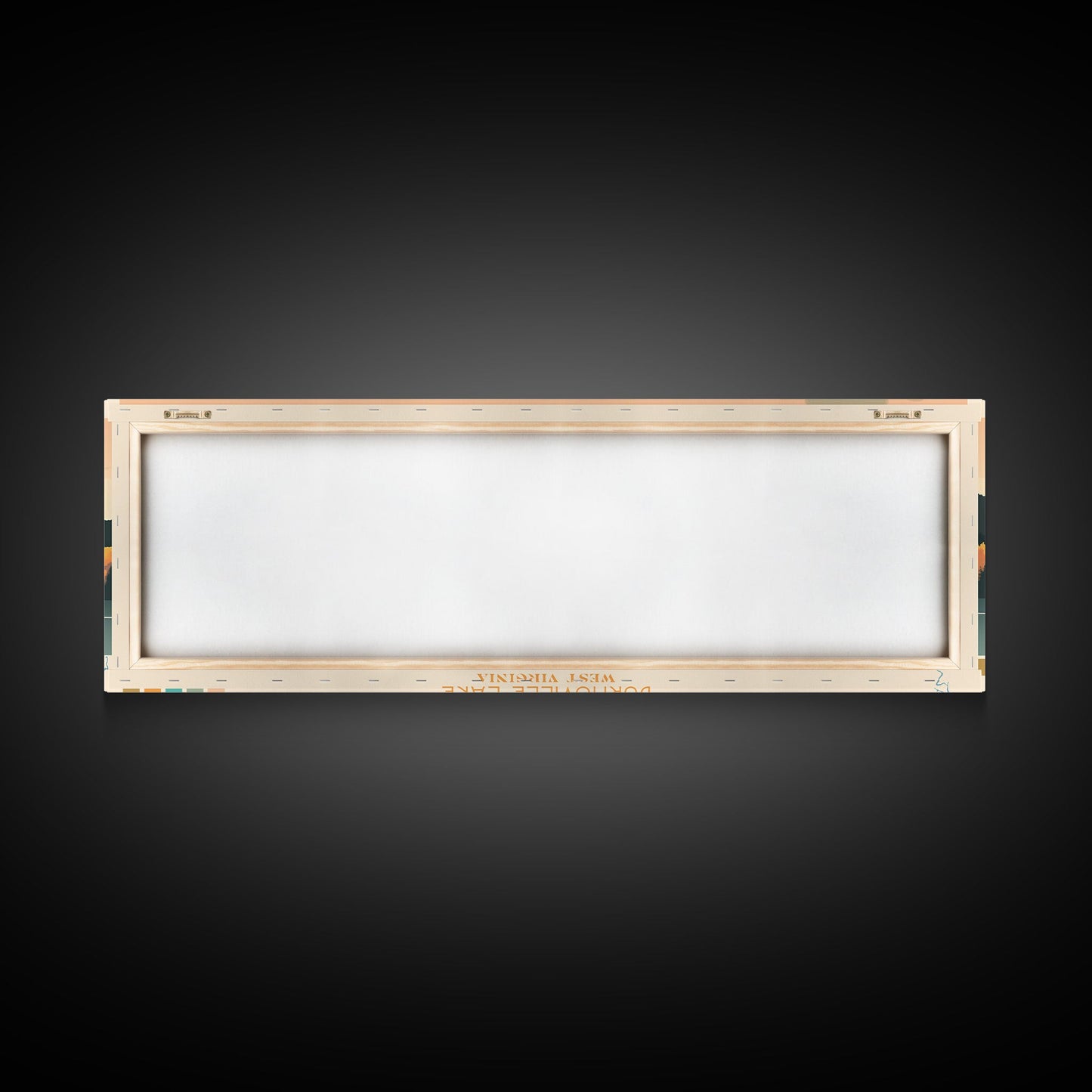 Burnsville Lake West Virginia Framed Canvas Print, Midcentury Modern Panoramic Wall Art, Living Room Decor, Pop Art, Travel Poster Art, Scenic Nature Painting