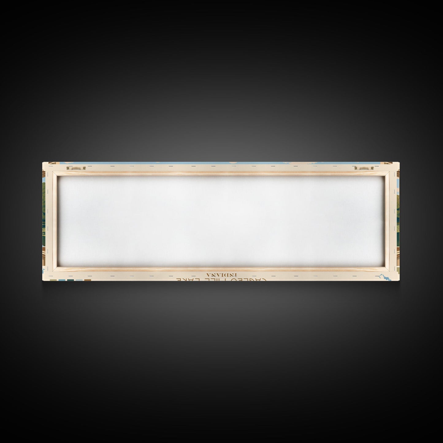 Cagles Mill Lake Indiana Framed Canvas Print, Midcentury Modern Panoramic Wall Art, Living Room Decor, Pop Art, Travel Poster Art, Scenic Nature Painting