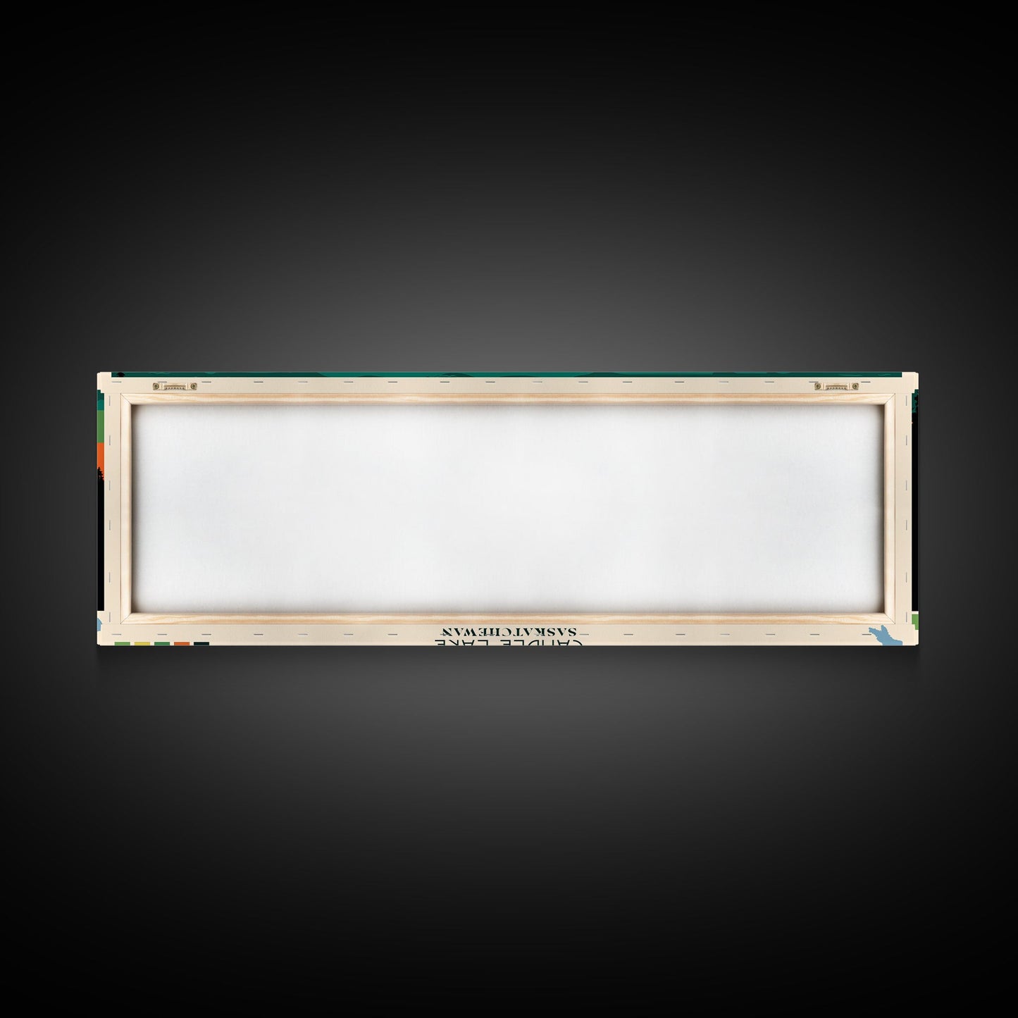 Candle Lake Saskatchewan Framed Canvas Print, Midcentury Modern Panoramic Wall Art, Living Room Decor, Pop Art, Travel Poster Art, Scenic Nature Painting