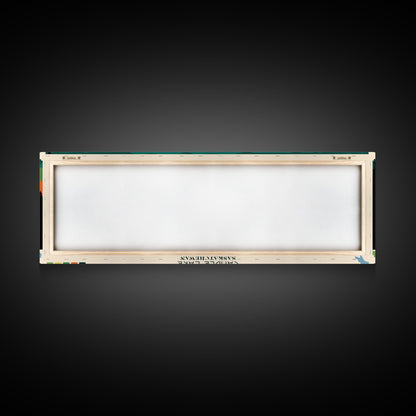 Candle Lake Saskatchewan Framed Canvas Print, Midcentury Modern Panoramic Wall Art, Living Room Decor, Pop Art, Travel Poster Art, Scenic Nature Painting