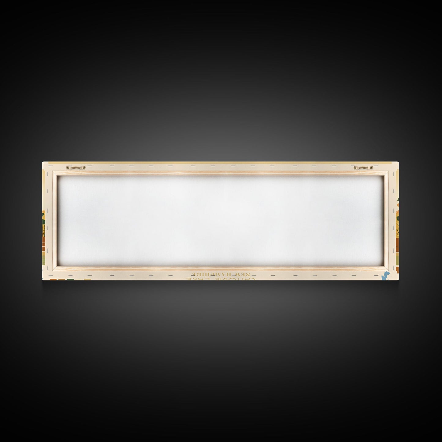 Canobie Lake New Hamphire Framed Canvas Print, Midcentury Modern Panoramic Wall Art, Living Room Decor, Pop Art, Travel Poster Art, Scenic Nature Painting