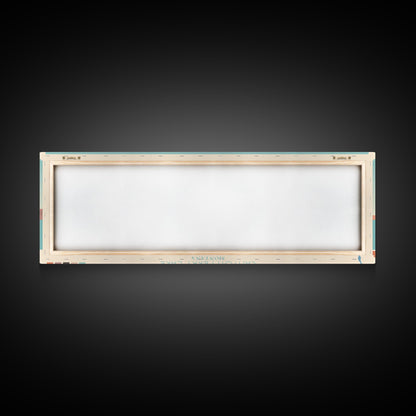 Canyon Ferry Lake Montana Framed Canvas Print, Pop Art Panoramic Travel Poster, Bedroom Decor, Midcentury Modern, Wall Art, Scenic Lake House, Nature Art