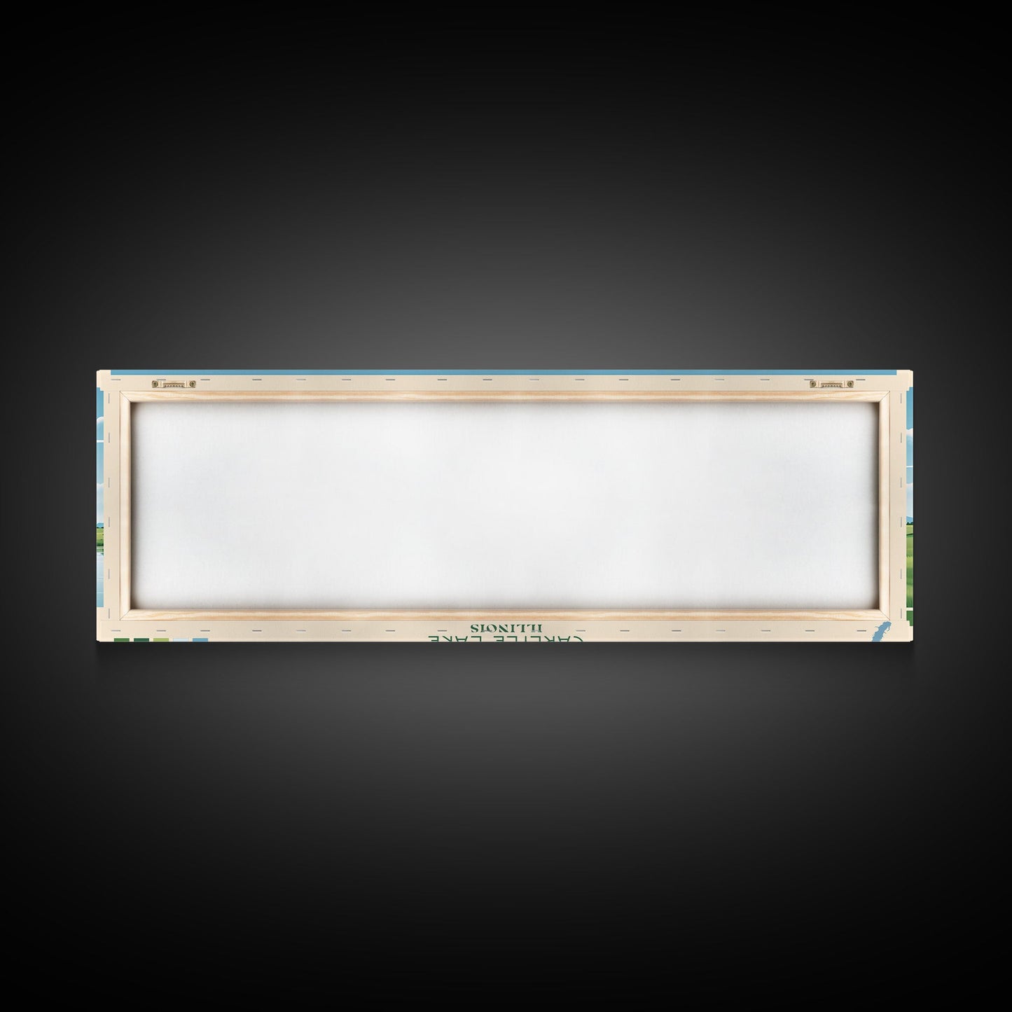 Carter Lake Nebraska Framed Canvas Print, Midcentury Modern Panoramic Wall Art, Living Room Decor, Pop Art, Travel Poster Art, Scenic Nature Painting, Lake House Decor