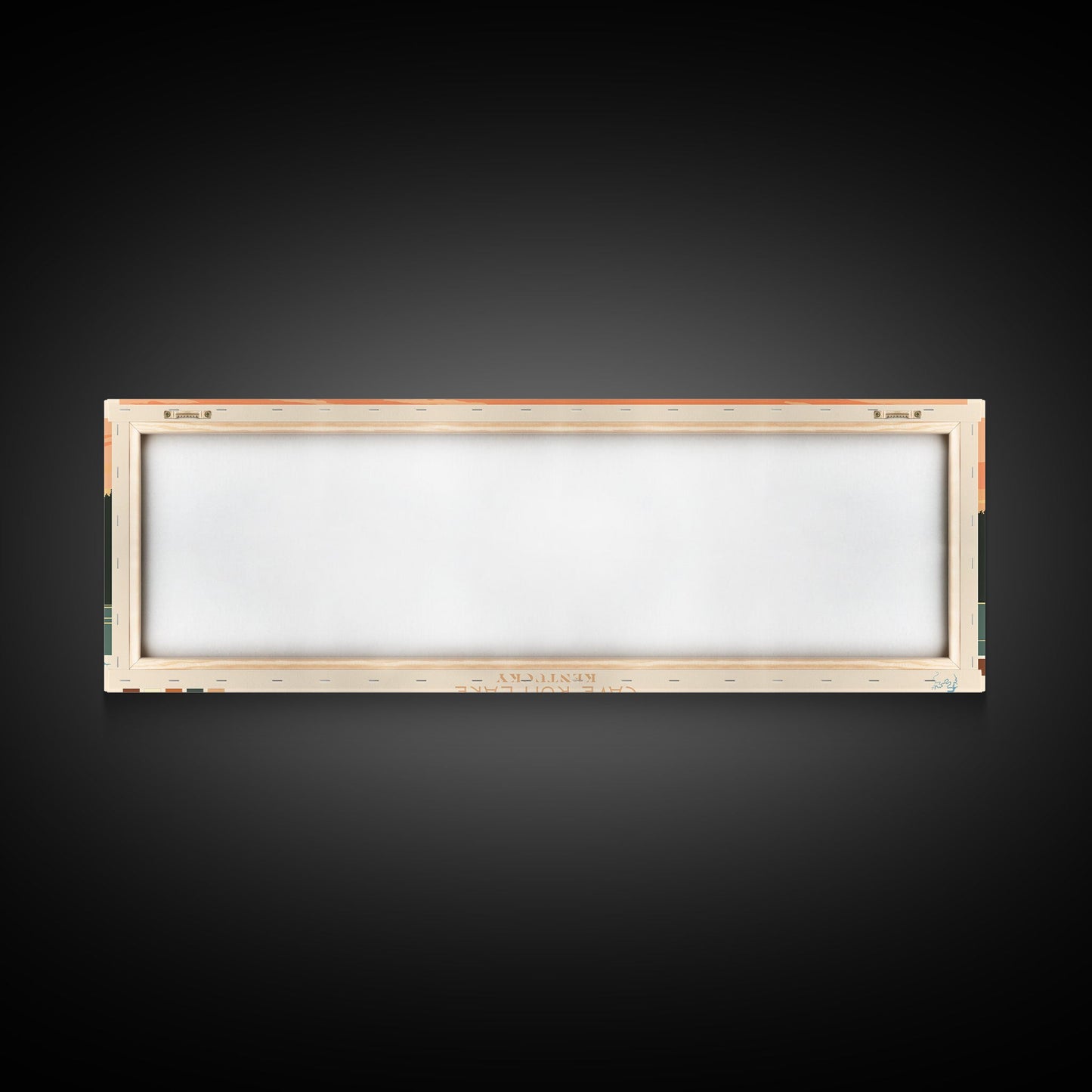 Cave Run Lake Kentucky Framed Canvas Print, Midcentury Modern Panoramic Wall Art, Living Room Decor, Pop Art, Travel Poster Art, Nature Art, Lake House Decor