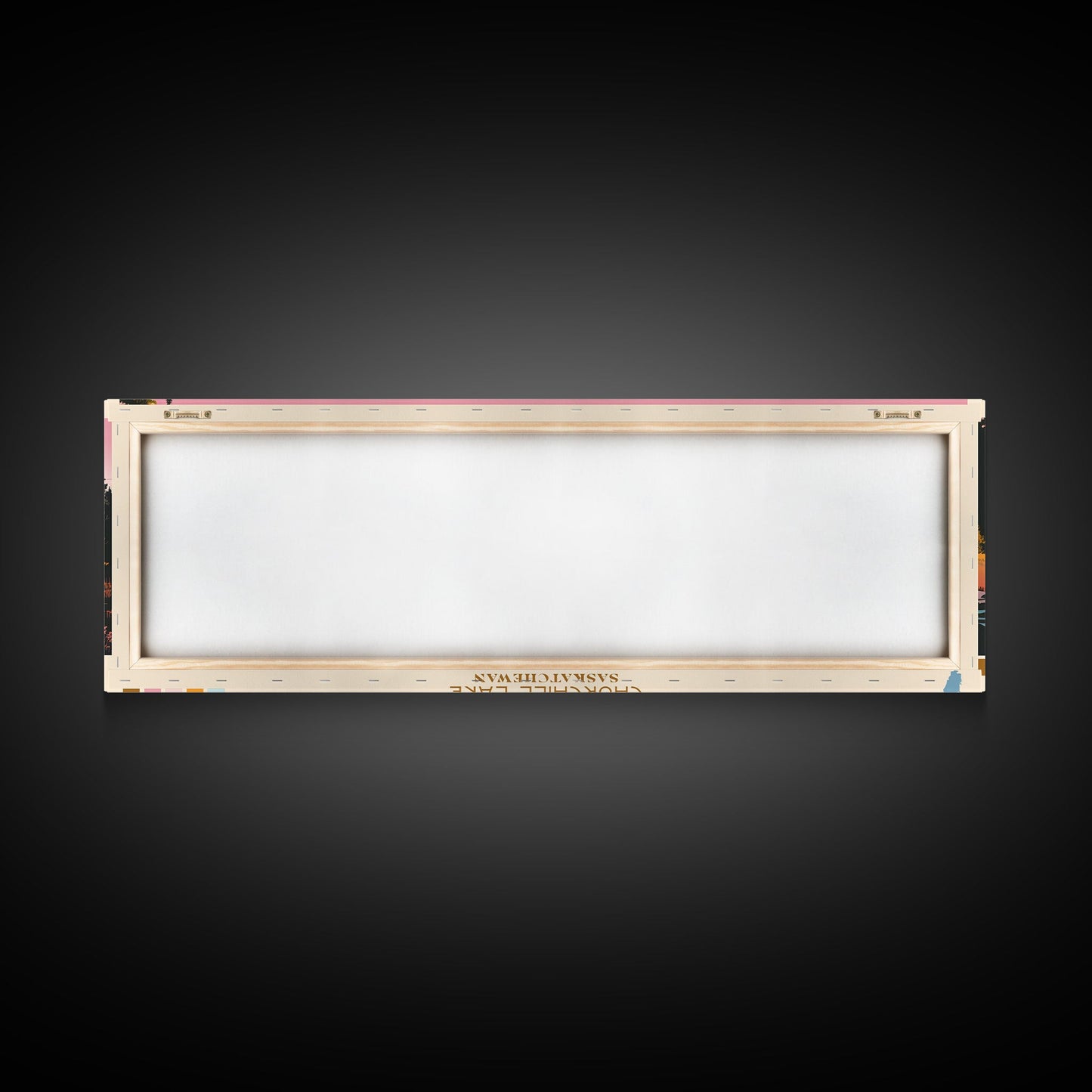 Churchill Lake Saskatchewan Framed Canvas Print, Midcentury Modern Panoramic Wall Art, Living Room Decor, Pop Art, Travel Poster Art, Scenic Nature Painting, Lake House Decor