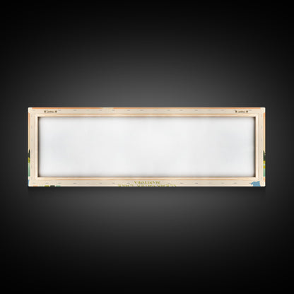 Clearwater Lake Manitoba Framed Canvas Print, Midcentury Modern Panoramic Wall Art, Living Room Decor, Pop Art, Travel Poster Art, Scenic Nature Painting, Lake House Decor