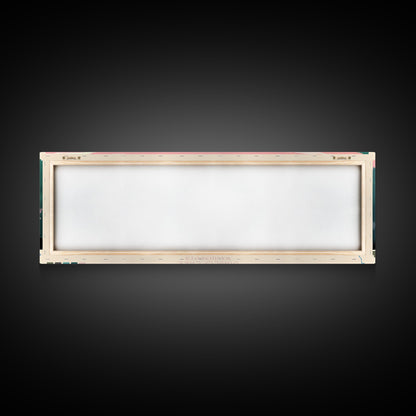 Diablo Lake Washington Framed Canvas Print, Midcentury Modern Panoramic Wall Art, Bedroom Decor, Pop Art, Travel Poster Art, Scenic Nature Painting