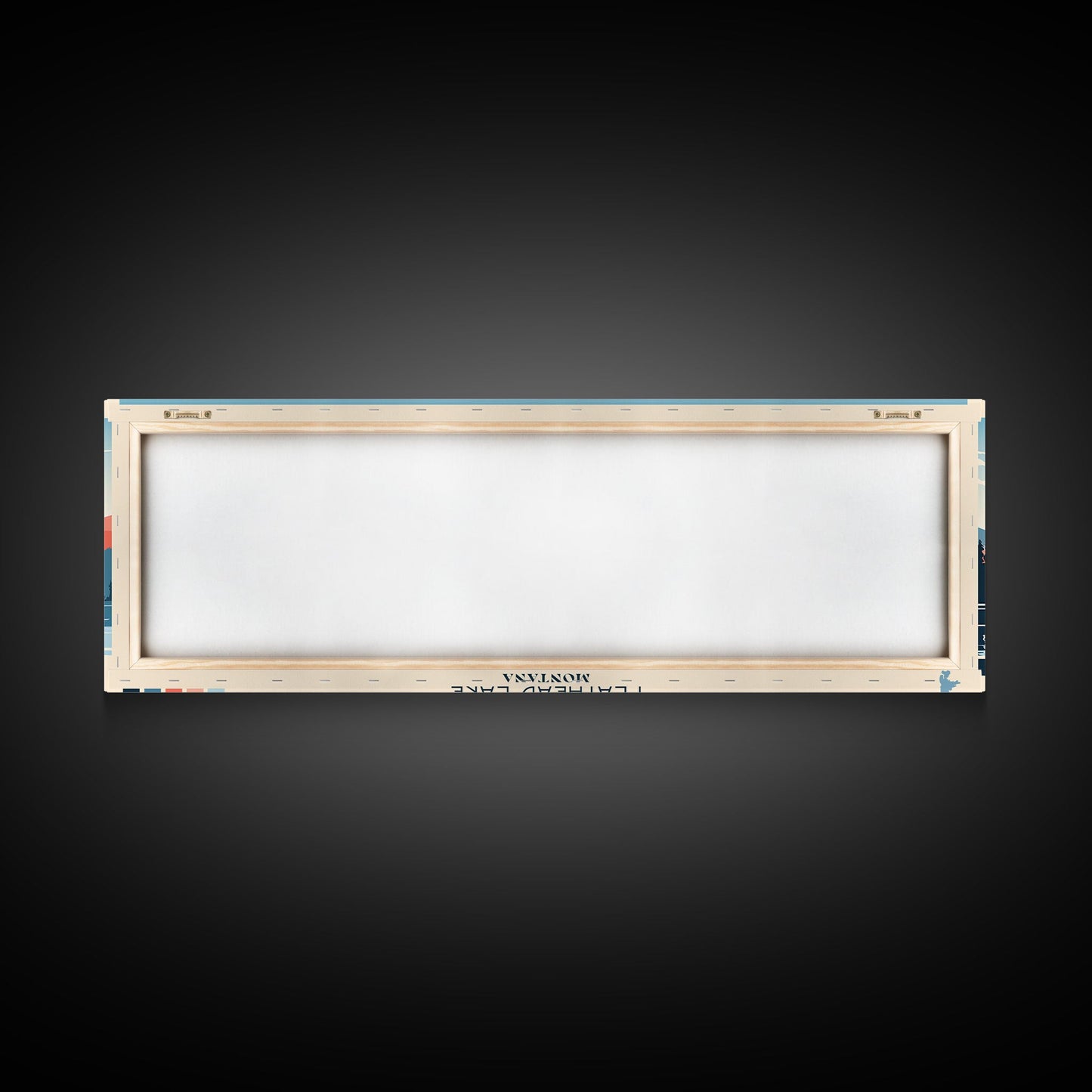 Flathead Lake Montana Framed Canvas Print, Panoramic Wall Art, Midcentury Modern, Pop Art, Bedroom Decor, Travel Poster, Nature Art, Artistic Decor