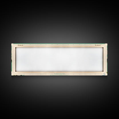 Kistigan Lake Manitoba Framed Canvas Print, Panoramic Wall Art, Midcentury Modern, Pop Art, Bedroom Decor, Travel Poster, Nature Decor