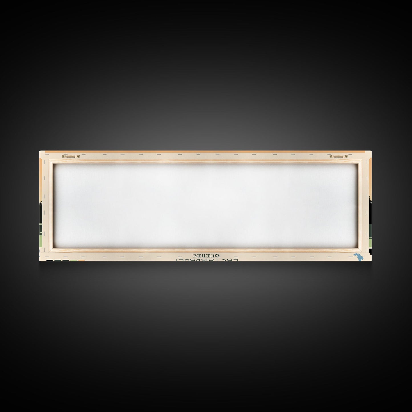 Lac Fairbault Quebec Framed Canvas Print, Panoramic Wall Art, Midcentury Modern, Pop Art, Bedroom Decor, Travel Poster, Living Room Art