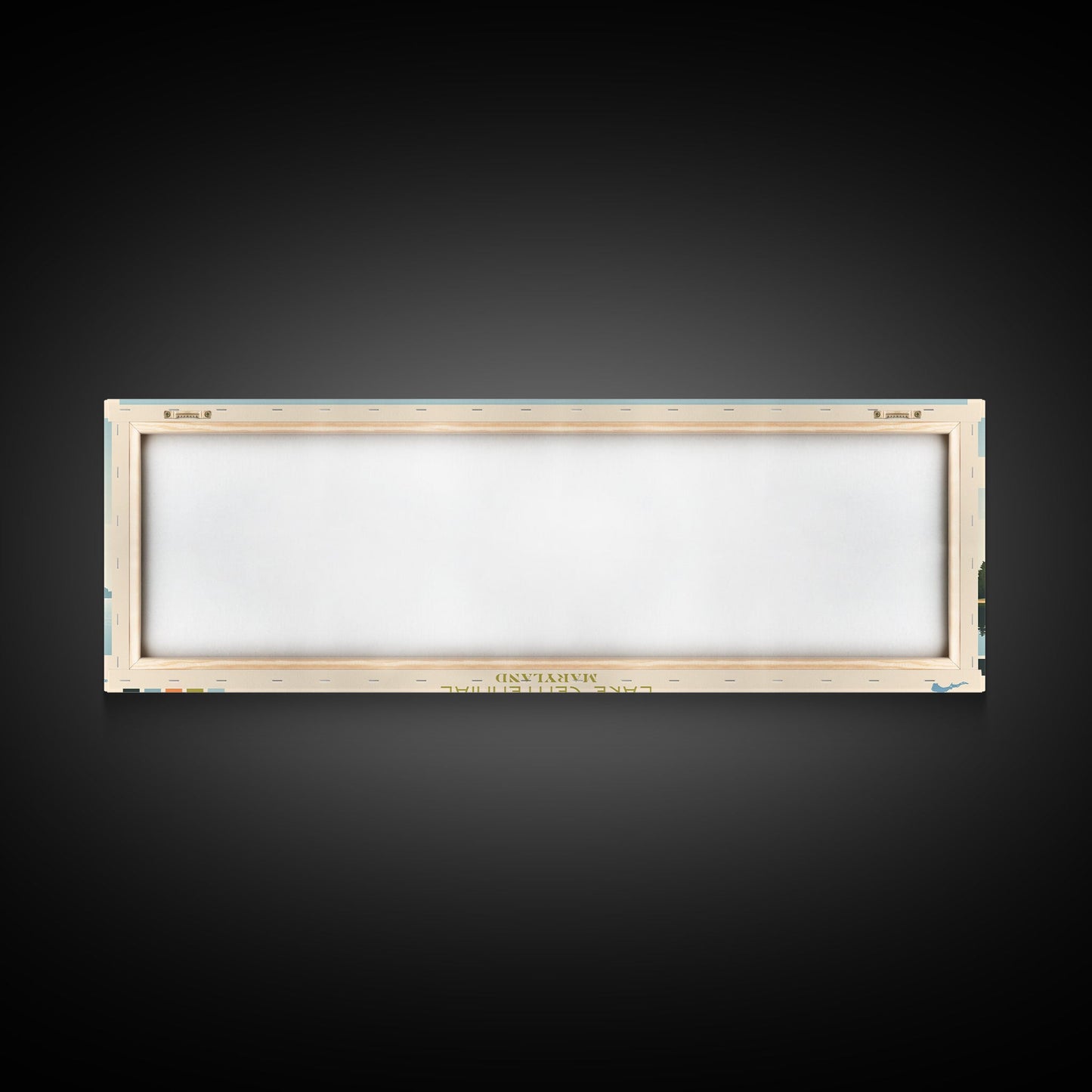 Lake Centennial Maryland Framed Canvas Print, Panoramic Wall Art, Midcentury Modern, Pop Art, Living Room Decor, Travel Poster, Bedroom Art