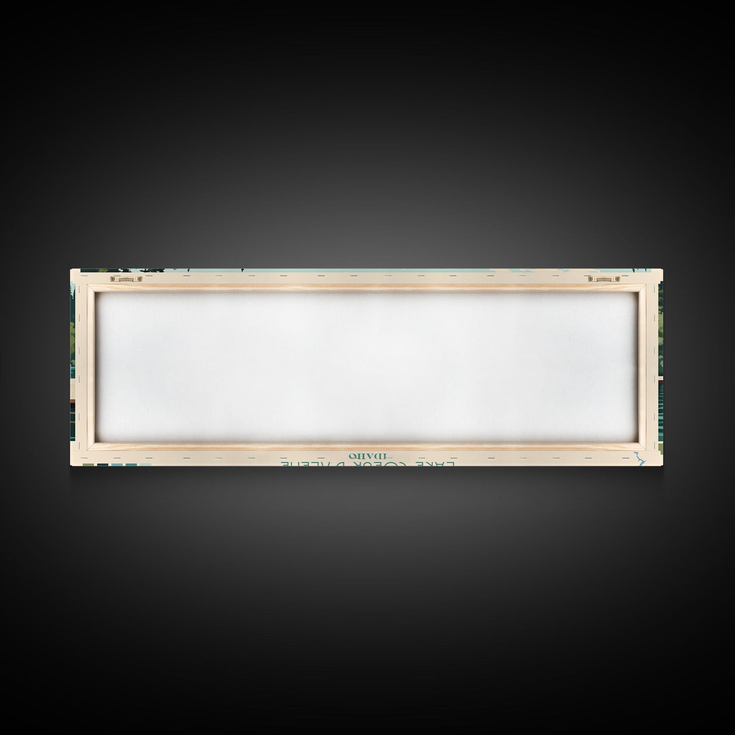 Lake Coeur dAlene Idaho Framed Canvas Print, Panoramic Art, Midcentury Modern, Pop Art, Living Room Wall Art, Travel Poster, Lake House Decor