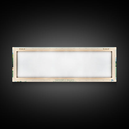 Lake Jocassee South Carolina Framed Canvas Print, Panoramic Wall Art, Midcentury Modern, Pop Art, Lake House Decor, Travel Poster, Bedroom Art