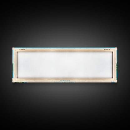 Lake Nipissing Ontario Framed Canvas Print, Panoramic Wall Art, Midcentury Modern, Pop Art, Bedroom Art, Travel Poster, Lake House Decor