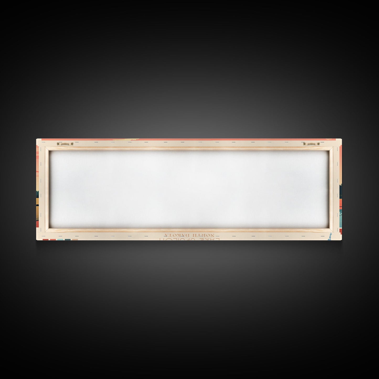 Lake Upsilon, North Dakota Panoramic Wall Art Framed Canvas Print, Midcentury Modern, Pop Art, Home Decor, Travel Poster, Living Room Art