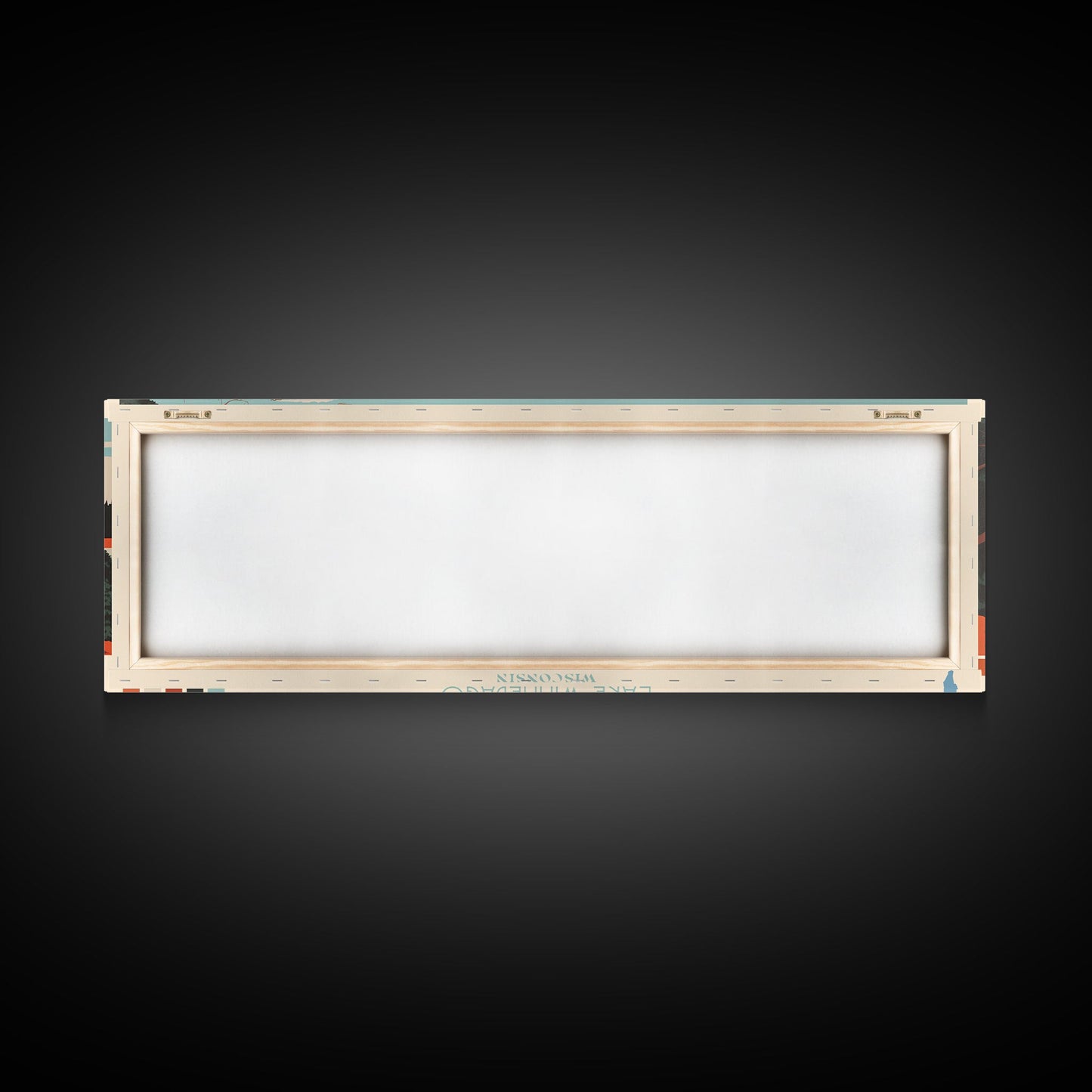 Lake Winnebago, Wisconsin Panoramic Wall Art Framed Canvas Print, Midcentury Modern, Pop Art, Home Decor, Travel Poster, Living Room Art