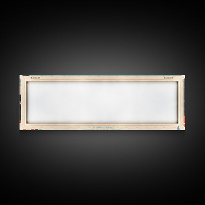 Lake Winnebago, Wisconsin Panoramic Wall Art Framed Canvas Print, Midcentury Modern, Pop Art, Home Decor, Travel Poster, Living Room Art