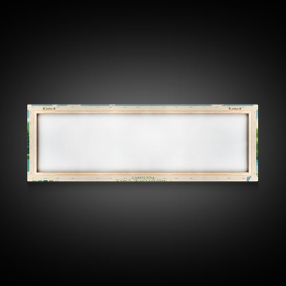 Panorama-Wandbild „Maidstone Lake, Vermont“ – gerahmter Leinwanddruck im Midcentury-Modern-Stil, Pop-Art-Stil, Wohndekoration, Reiseposter, Schlafzimmerkunst