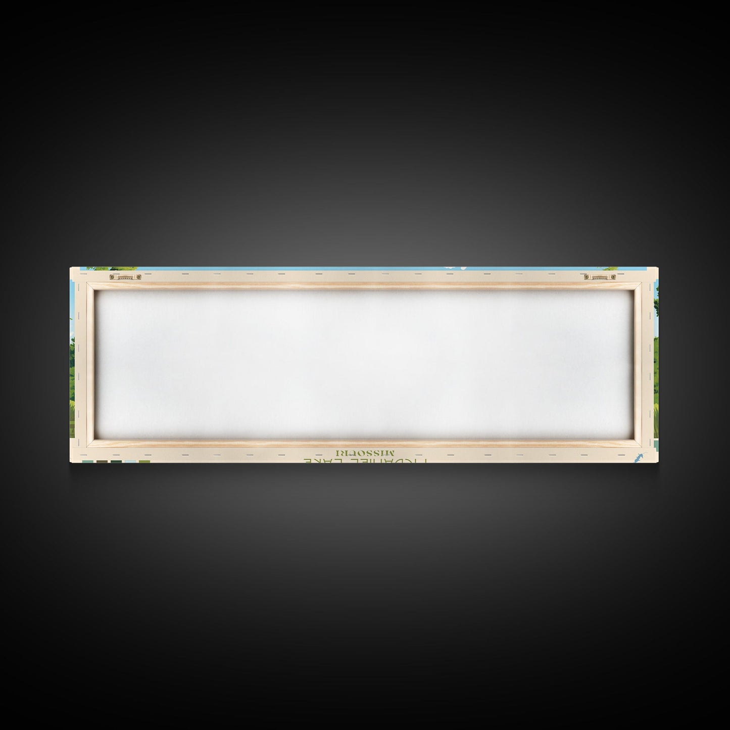 McDaniel Lake, Missouri Panoramic Wall Art Framed Canvas Print, Midcentury Modern, Pop Art, Home Decor, Travel Poster, Living Room Art