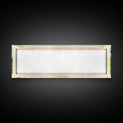 McDaniel Lake, Missouri Panoramic Wall Art Framed Canvas Print, Midcentury Modern, Pop Art, Home Decor, Travel Poster, Living Room Art