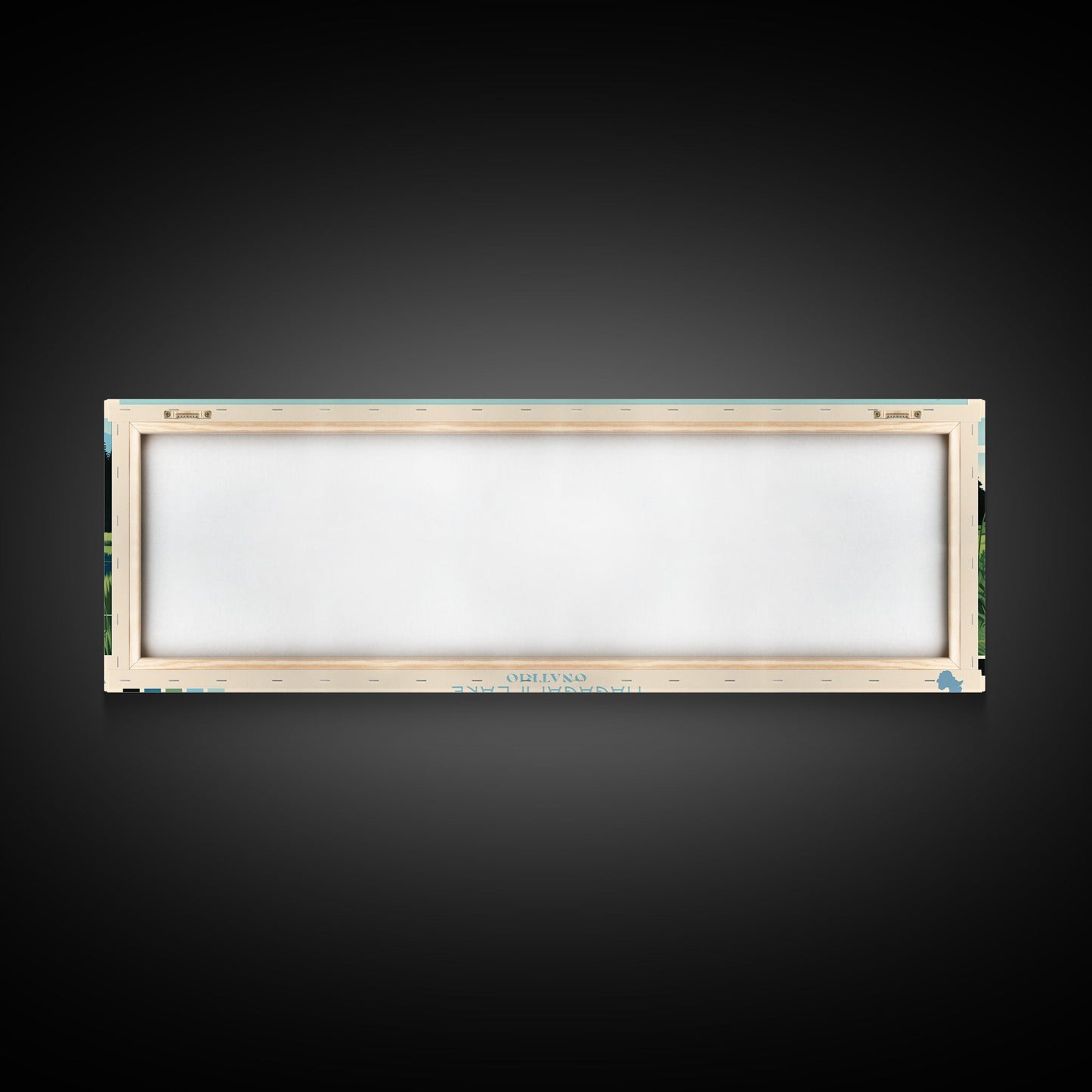 Nagagami Lake, Ontario Framed Canvas Print, Panoramic Wall Art, Midcentury Modern, Pop Art, Home Decor, Travel Poster, Living Room Art