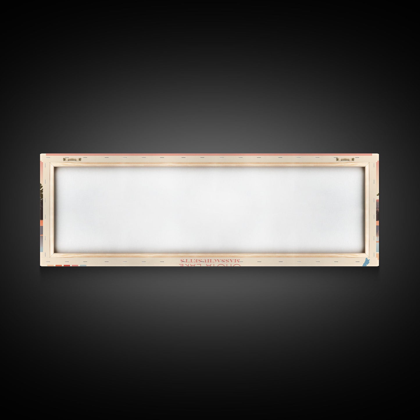 Onota Lake, Massachusetts Framed Canvas Print, Panoramic Wall Art, Midcentury Modern, Pop Art, Home Decor, Travel Poster, Living Room Art