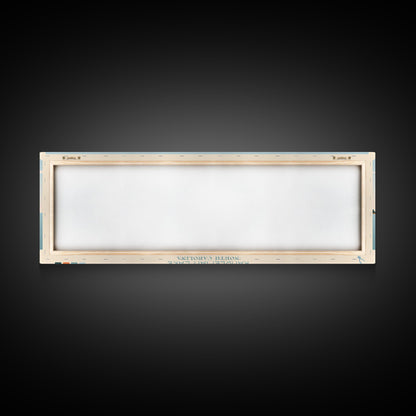 Randleman Lake, North Carolina Framed Canvas Print, Living Room Art, Midcentury Modern, Panoramic Wall Art, Pop Art, Travel Poster