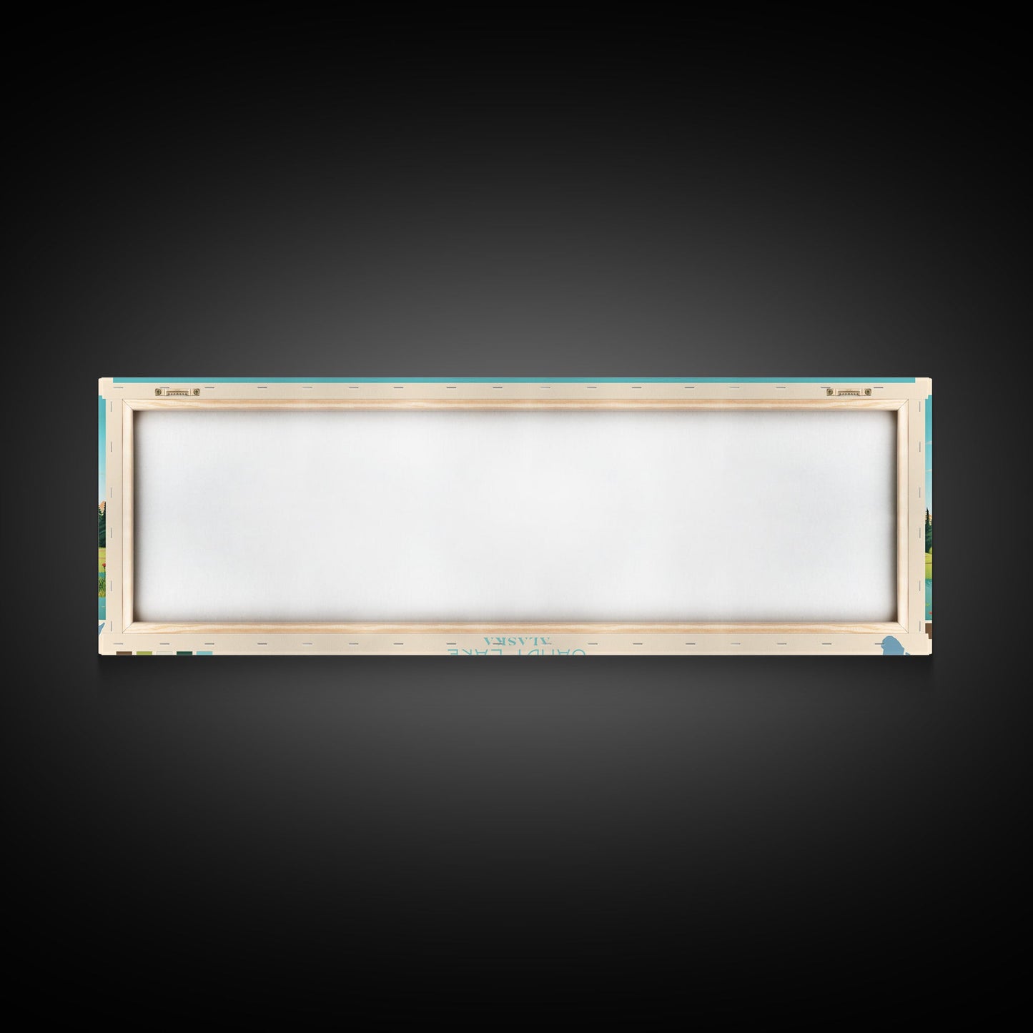 Sandy Lake, Alaska Framed Canvas Print, Panoramic Travel Poster, Midcentury Modern Art, Living Room Decor, Pop Art, Wall Art