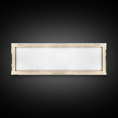 Triadelphia Reservoir, Maryland Framed Canvas Print, Lake House Decor, Midcentury Modern Art, Pop Art, Travel Poster, Living Room Wall Art