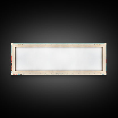 Willow Springs Lake, Arizona Panoramic Framed Canvas Print, Lake House Decor, Midcentury Modern Art, Pop Art, Travel Poster