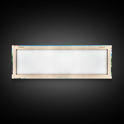 Asuncion, Paraguay Panoramic Travel Poster Canvas Print, Asuncion, Paraguay Painting, Paraguay Art, Asuncion Travel Art, Living Room Painting